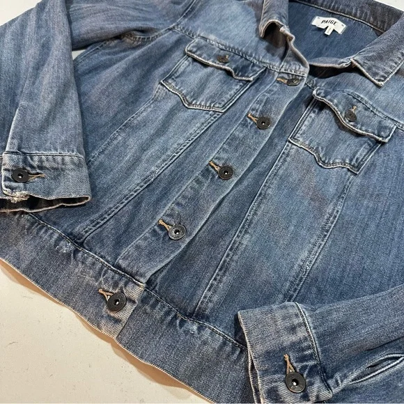Paige Blue Denim Jacket - Size L - Picture 3 of 10